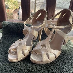 Donald J. Pliner Shimmering Gold Strappy Heels